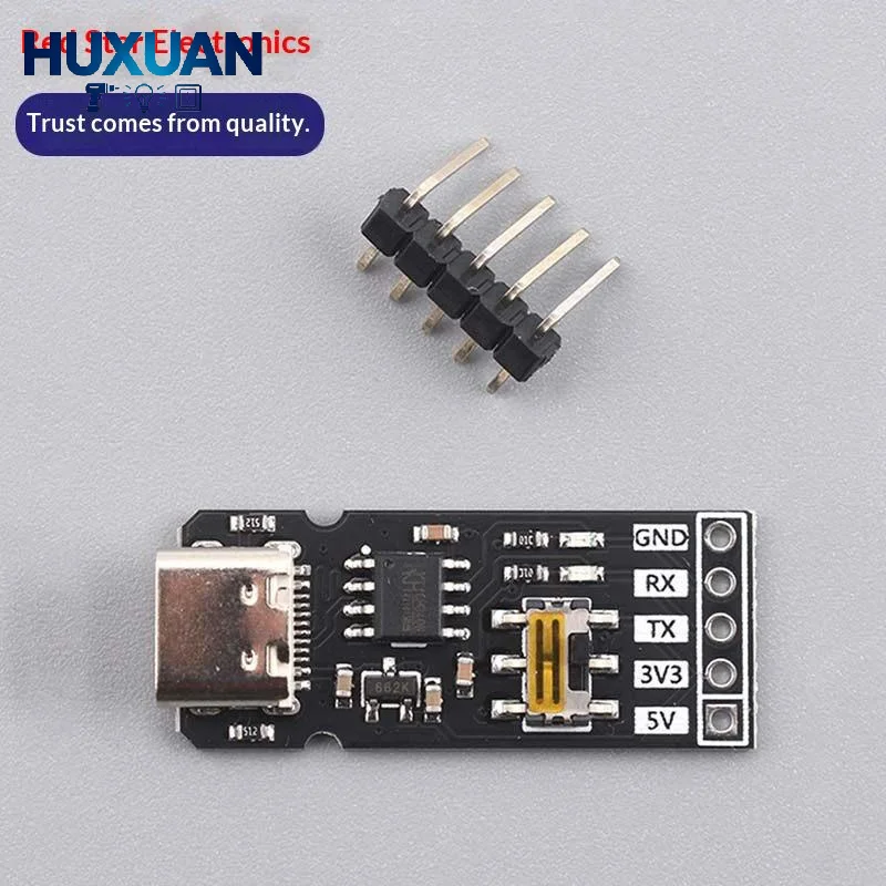 Type-C USB To TTL UART Converter Module, USB To Serial Adapter 3.3V / 5V Level, RX TX Download Debugging Tool