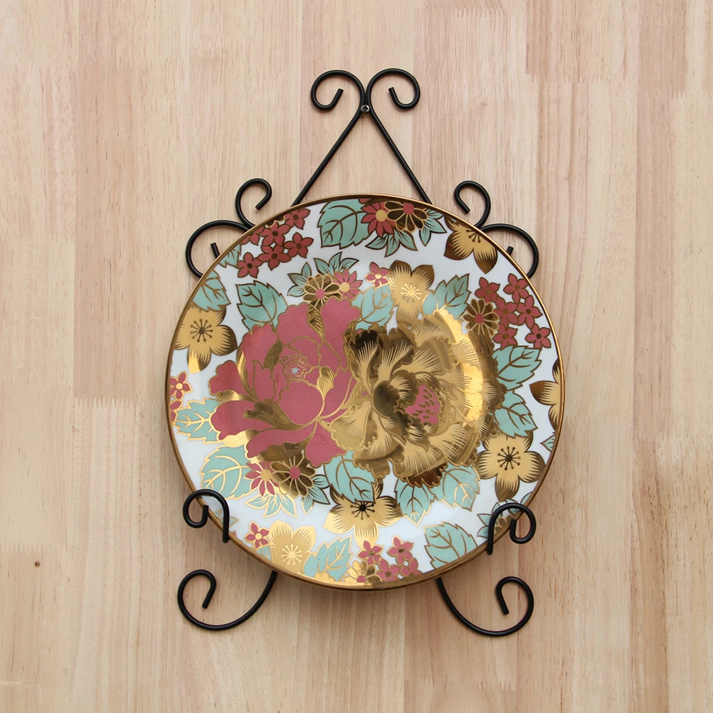 حامل حامل حديدي قوي شاشة عرض نهائية سوداء للحلي والصور والفنون والحرف اليدوية قاعدة مضادة للانزلاق حامل عرض ديكور المنزل