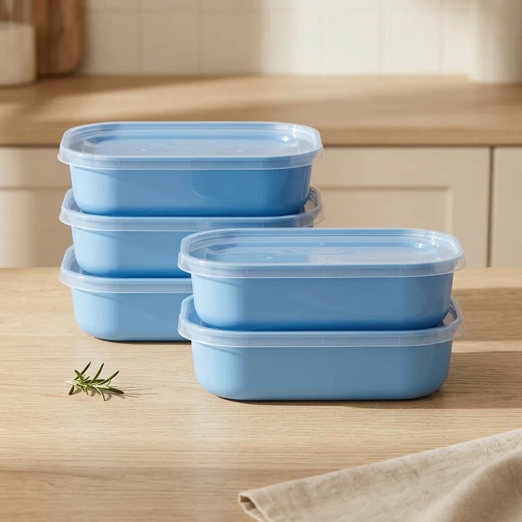 Food Storage Prep Containers - 2026 Yeni Mavi Tek Bölmeli Plastik