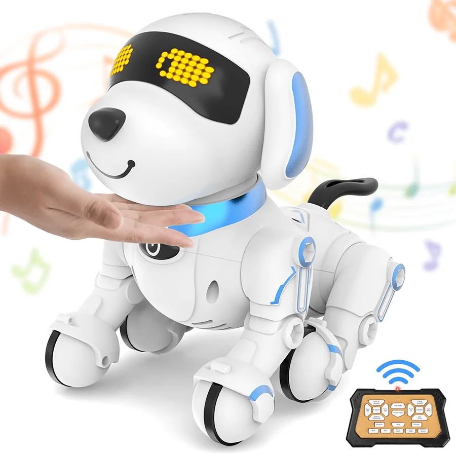 Robot perro inteligente con IA, juguete interactivo con sensor biónico, canta, baila, se sigue, máquina de educación temprana con compañía emocional, regalo de cumpleaños para niños y niñas