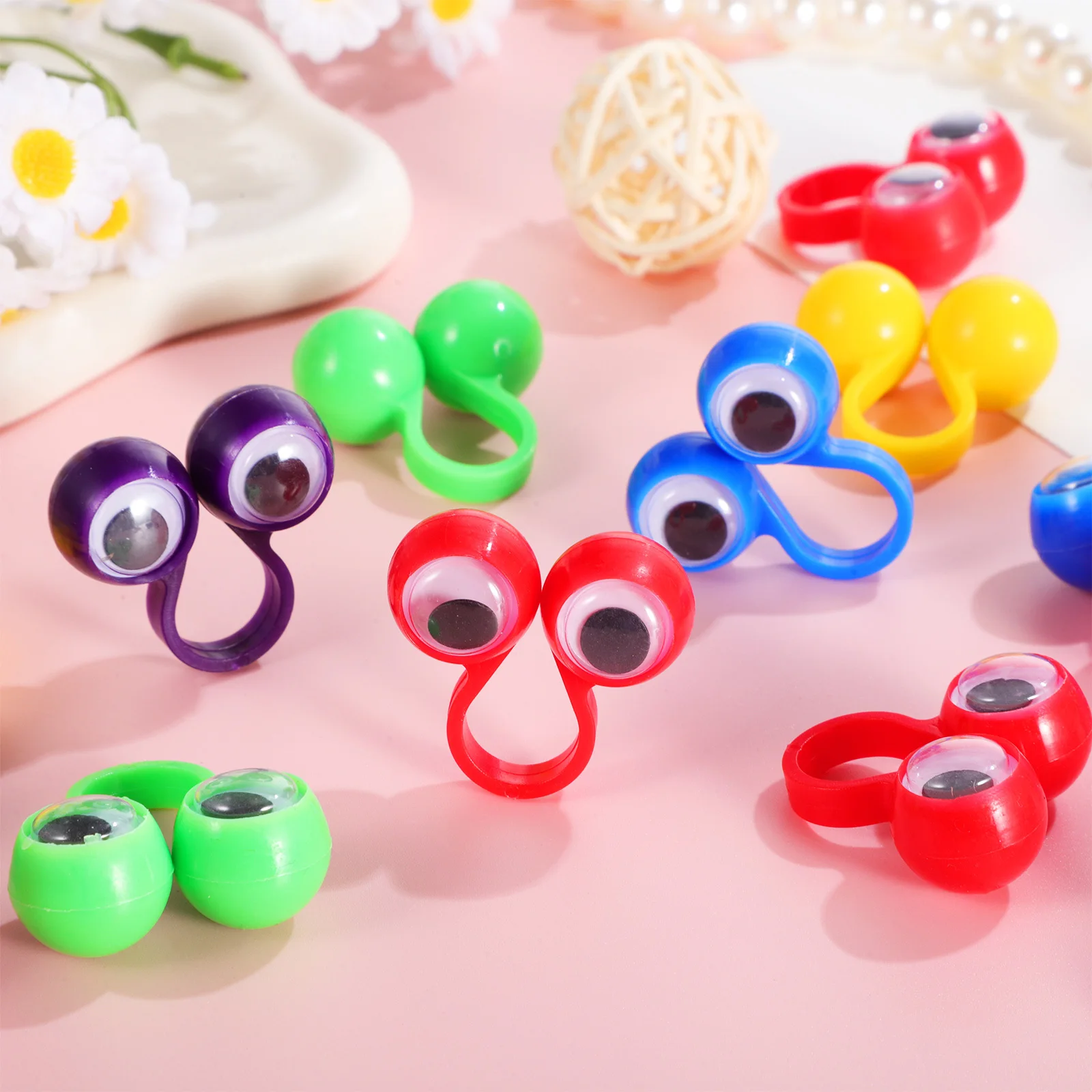 20 pçs mão dedo grandes olhos fantoches multicolorido superfície lisa para contar histórias ensino rpg festa presente educacional