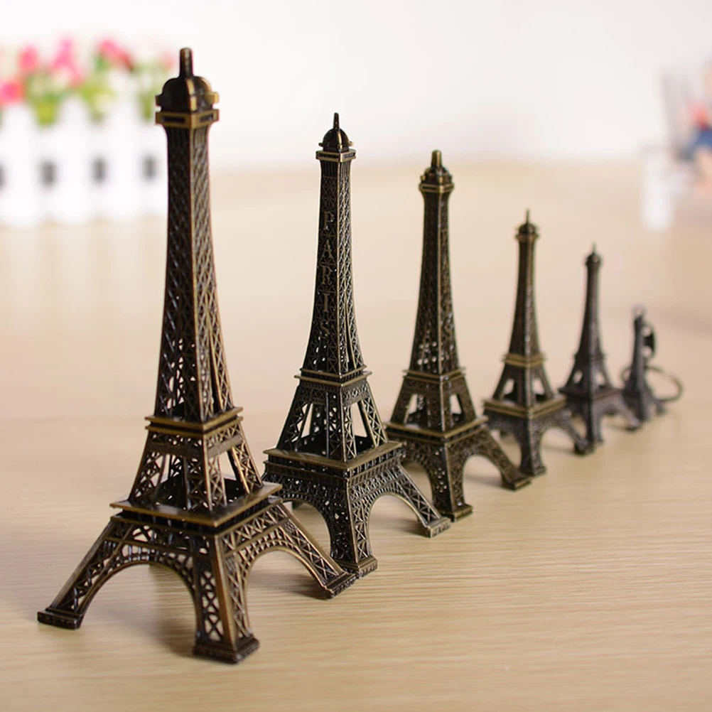 

Eiffel Tower naments 80 MM Metal Statue Iron Home Desk Decoration Brown Figurine Office Miniature L Props