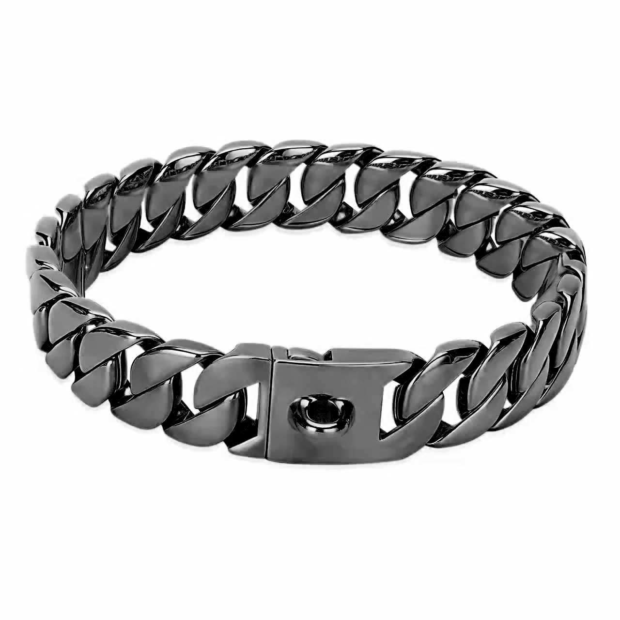 Imagem -03 - Coleiras de Corrente de Metal Forte Pet Training Choke Cães Grandes Pitbull Buldogue Prata Ouro 32 mm Aço Inoxidável