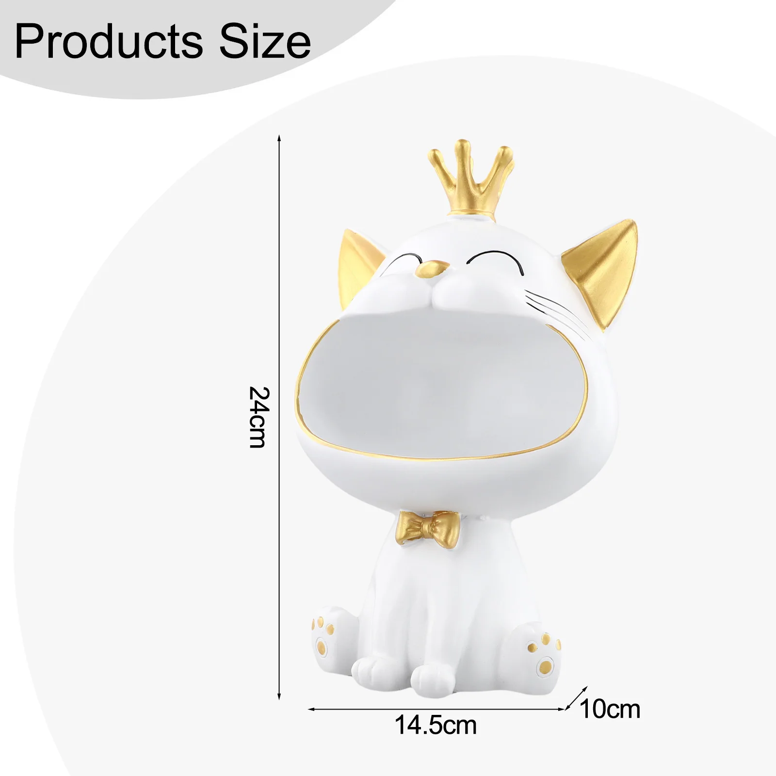 Excellent Production Fortune Cat Key Holder Animal Key Bowl Collector's Item Exquisite Decoration High-grade Coatings