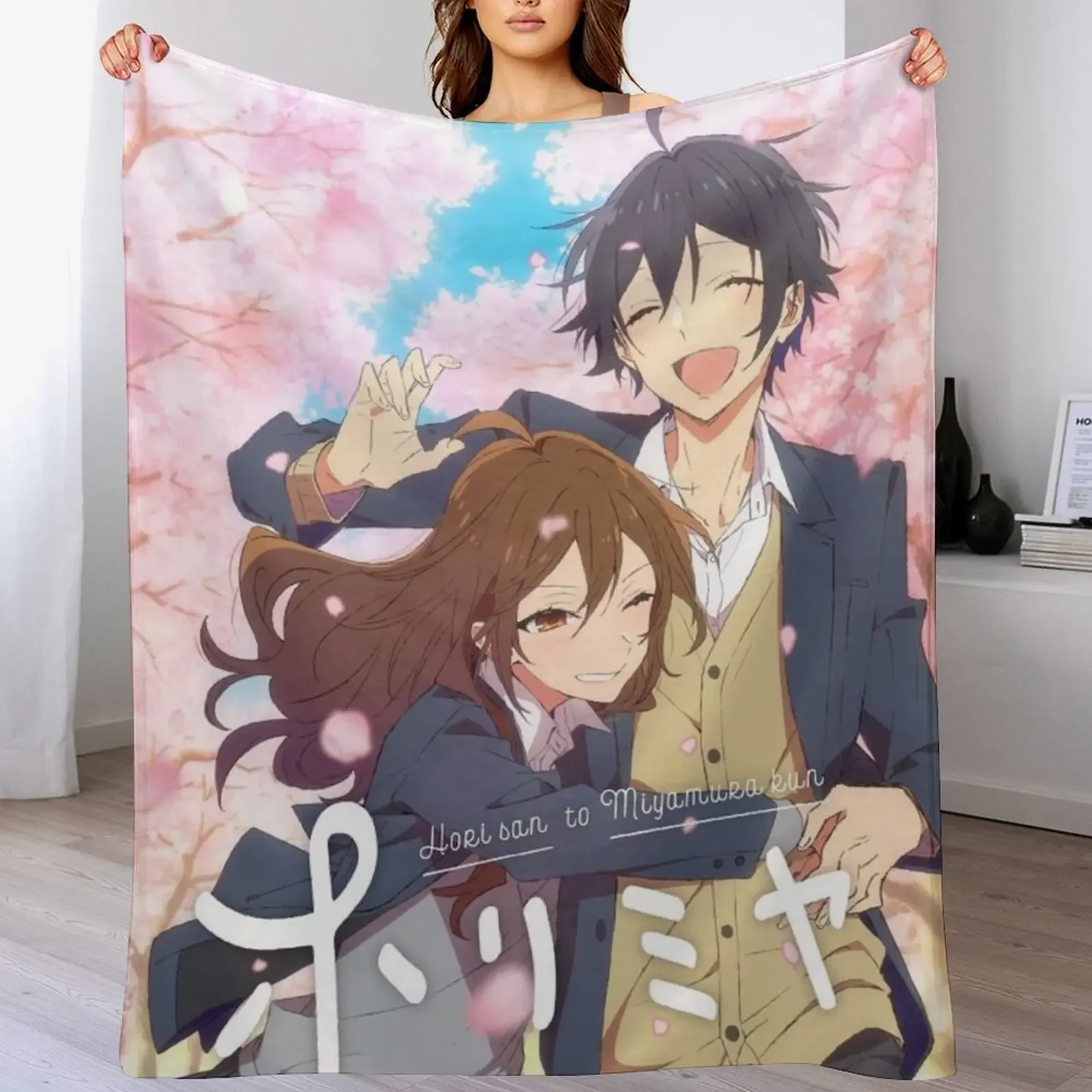 

HoriMiya Anime Throw Blanket Luxury St Bed covers Cute Beach Blankets