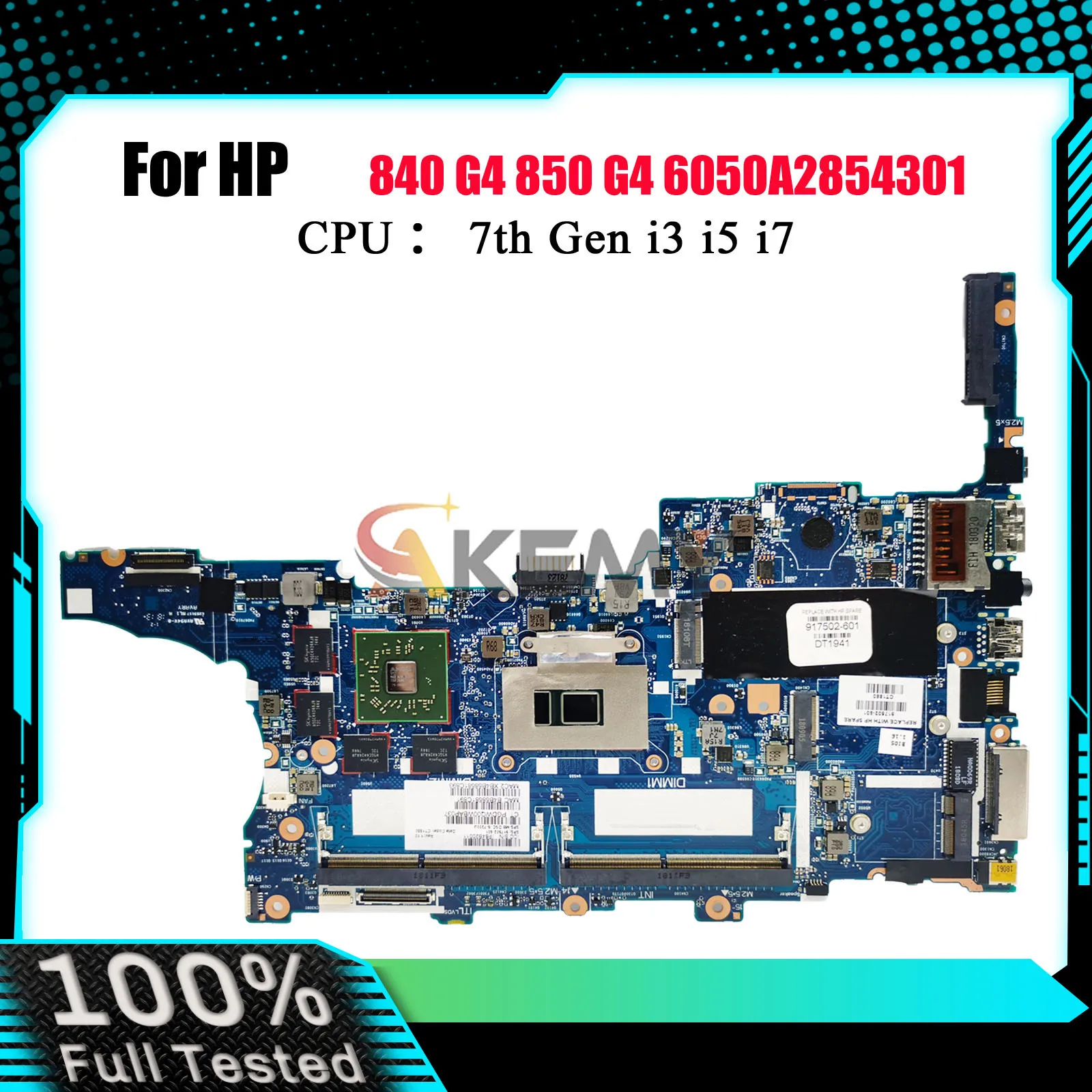 

6050A2854301 For HP EliteBook 840 G4 850 G4 Laptop Motherboard 917505-601 With i5 i7 CPU V2G DDR4 100% Fully Tested