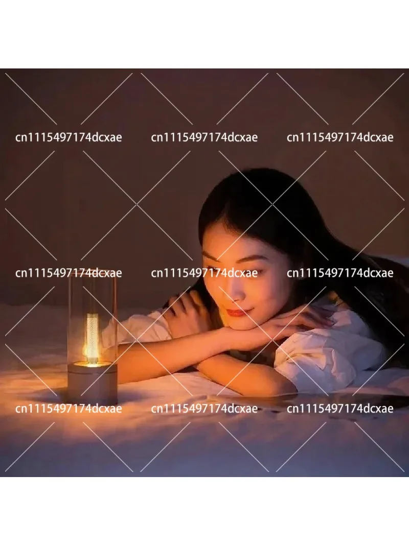 Rechargeable LED Candela Night Light, Stepless Dimming Bedside Lamp for Bedroom Atmosphere