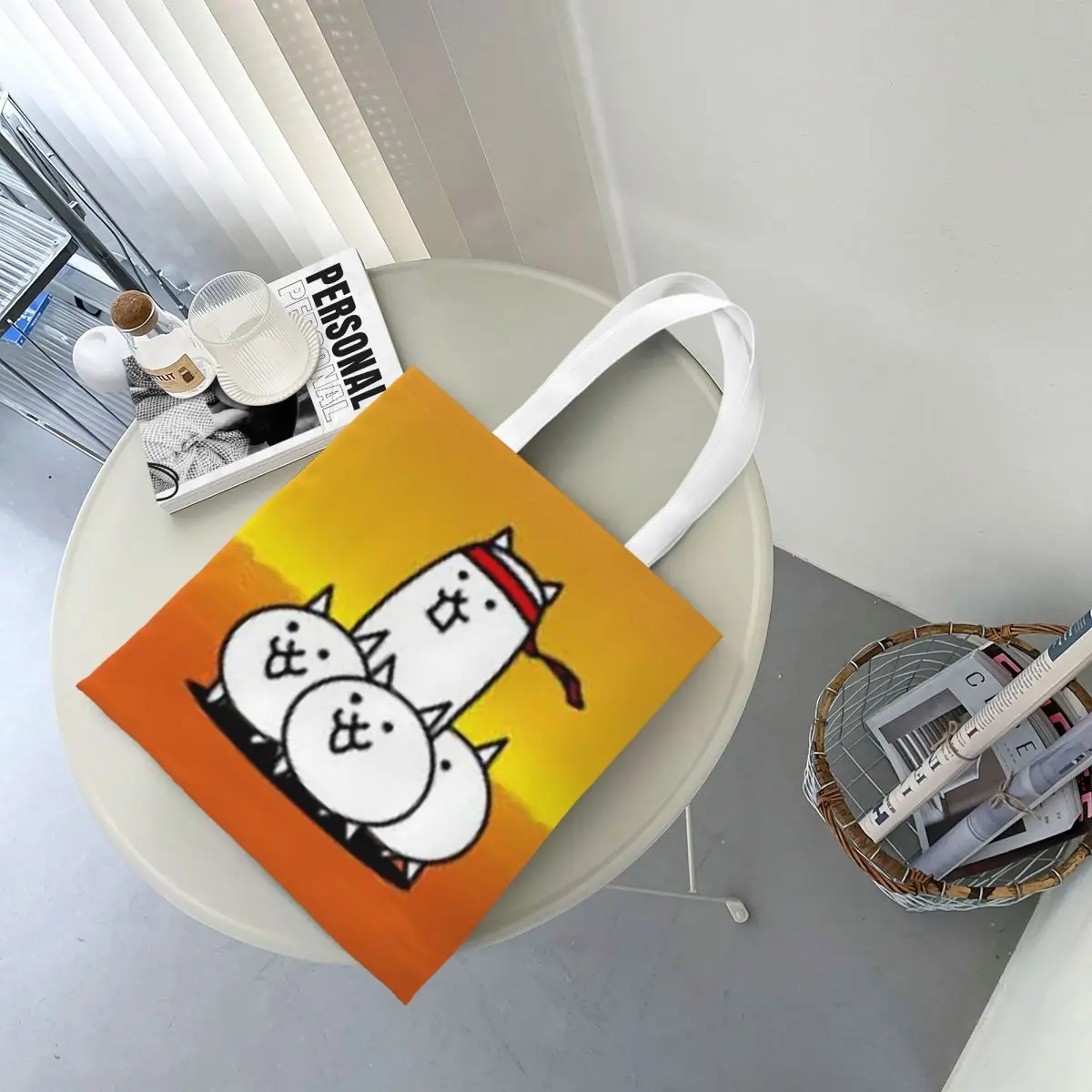 

Battle Cats Shopping Bags Canvas The Tote Bag Folding for Ladies Shoulder Tote Travel Handbag