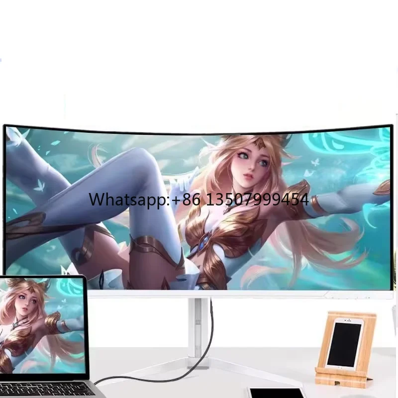 New 40-inch Curved Hairtail 5K120Hz IPS Army Green Monitor Business Use-Office Gaming Competition Factory Direct 1-Year for