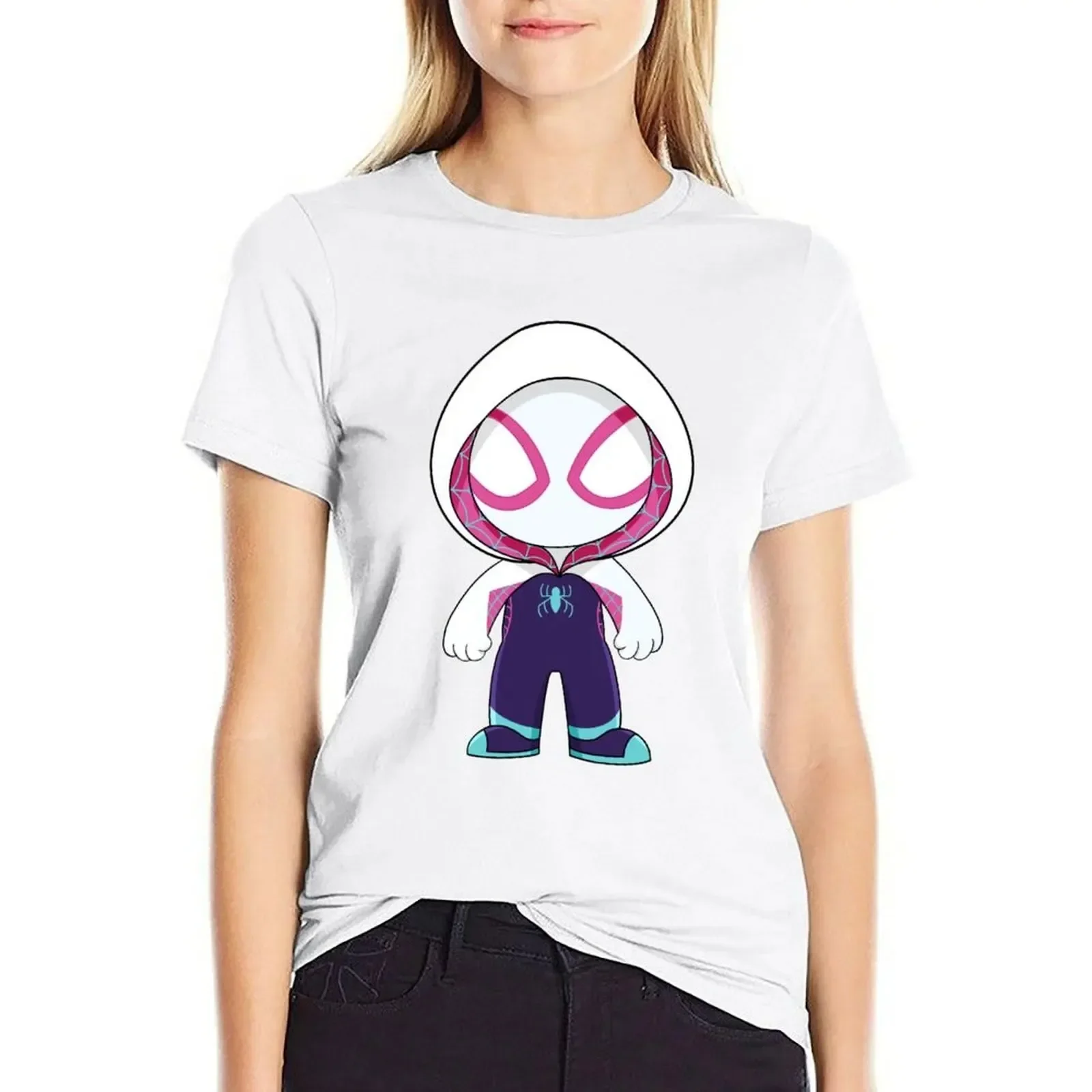 Spider Ghost Couple T-Shirt Cartoon Cute Spidey Women Men Cartoon Ghost T-Shirt Super Hero Kids Sonic Tops Fashion Cotton Tees