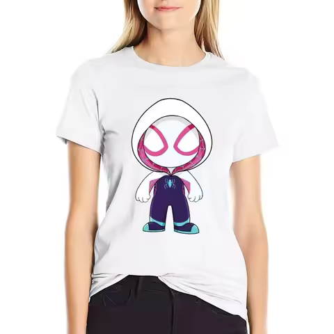 Spider Ghost Couple T-Shirt Cartoon Cute Spidey Women Men Cartoon Ghost T-Shirt Super Hero Kids Sonic Tops Fashion Cotton Tees