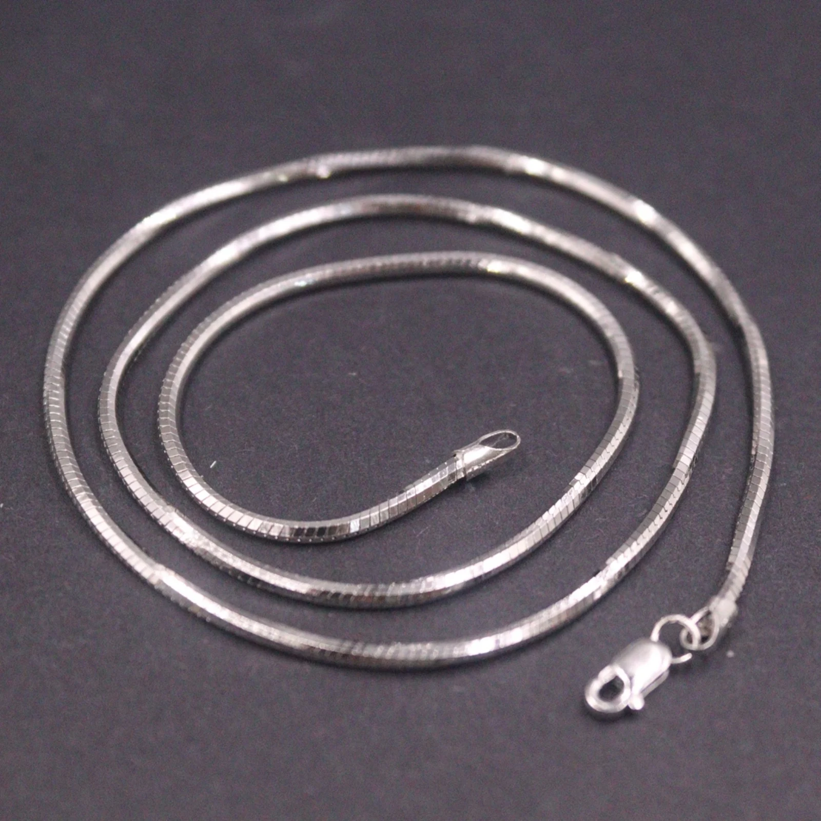 

Real Solid 925 Sterling Silver Chain Women Lucky 1.8mm Width Snake Necklace 10-11g/46cm