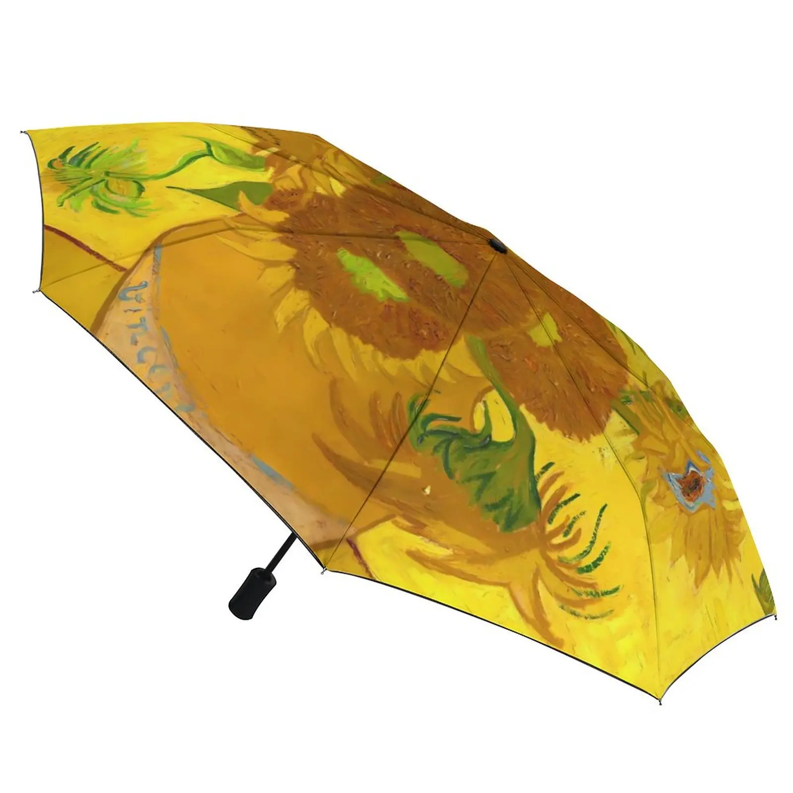 Sunflowers In A Vase Umbrella Van Gogh Fine Art Windshield Automatic Umbrella Creative Design Portable Sun Umbrella