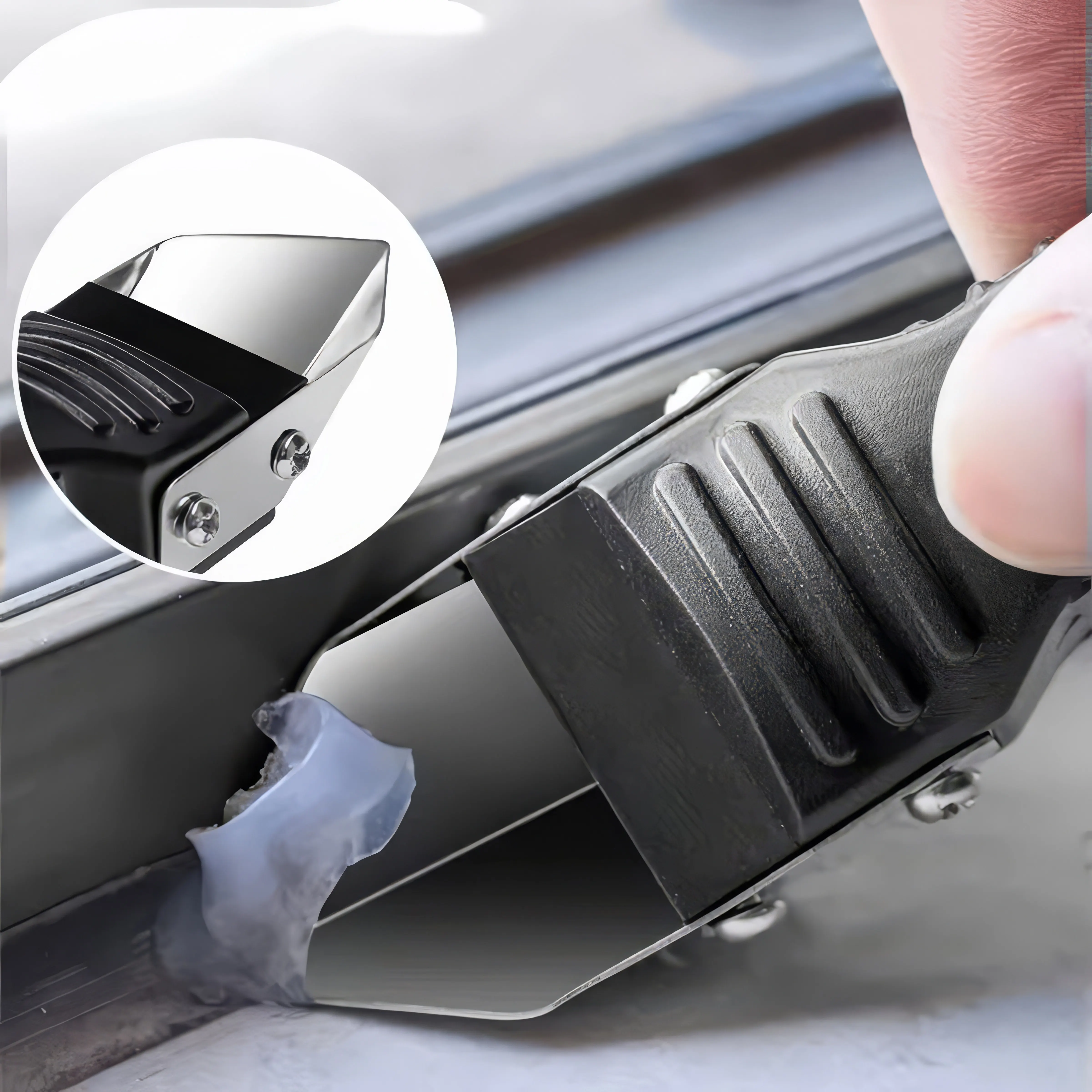 

5-in-1 Sealant Removal Tool Black, Compact Design, Sealant Tool, Used for Ceramic Tiles, Floors, Bathtub Surfaces