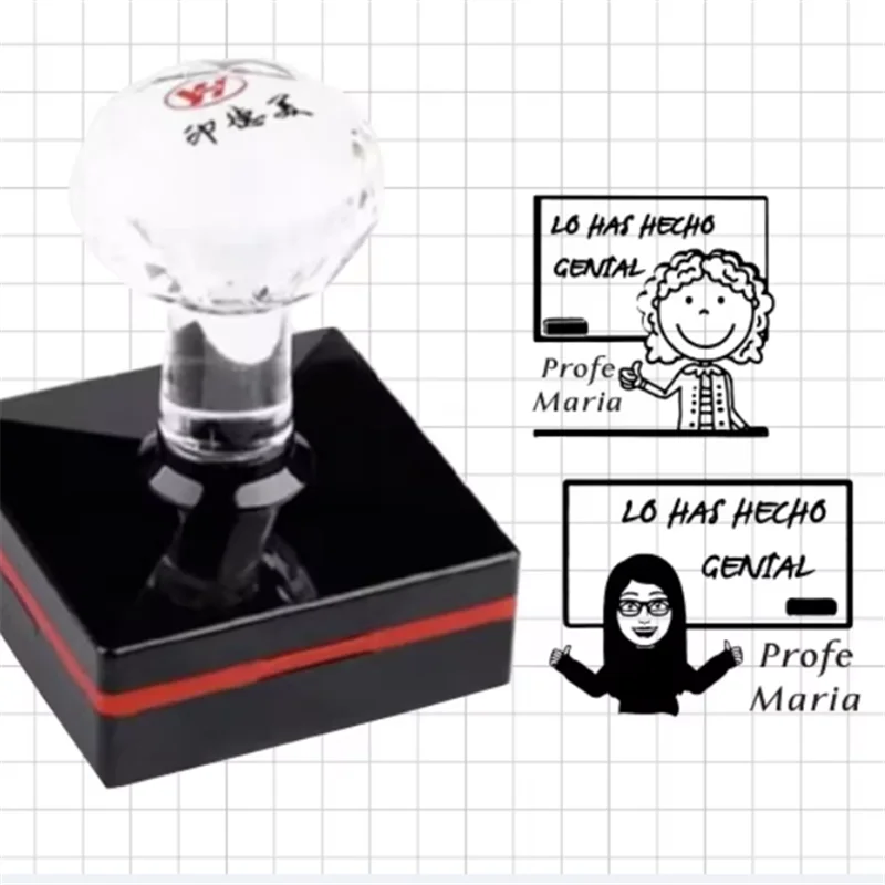 

Spanish Custaomized Personalized Teacher Stamp Seal For homework Funny Seno Profe Male Female Designs