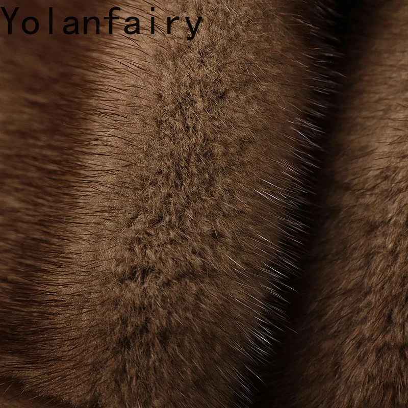 YOLANFAIRY Cappotto di pelliccia di visone naturale Donna di lusso 2025 Inverno Breve Cappotti di pelliccia reale Giacca di pelliccia di visone Moda donna Capispalla corti