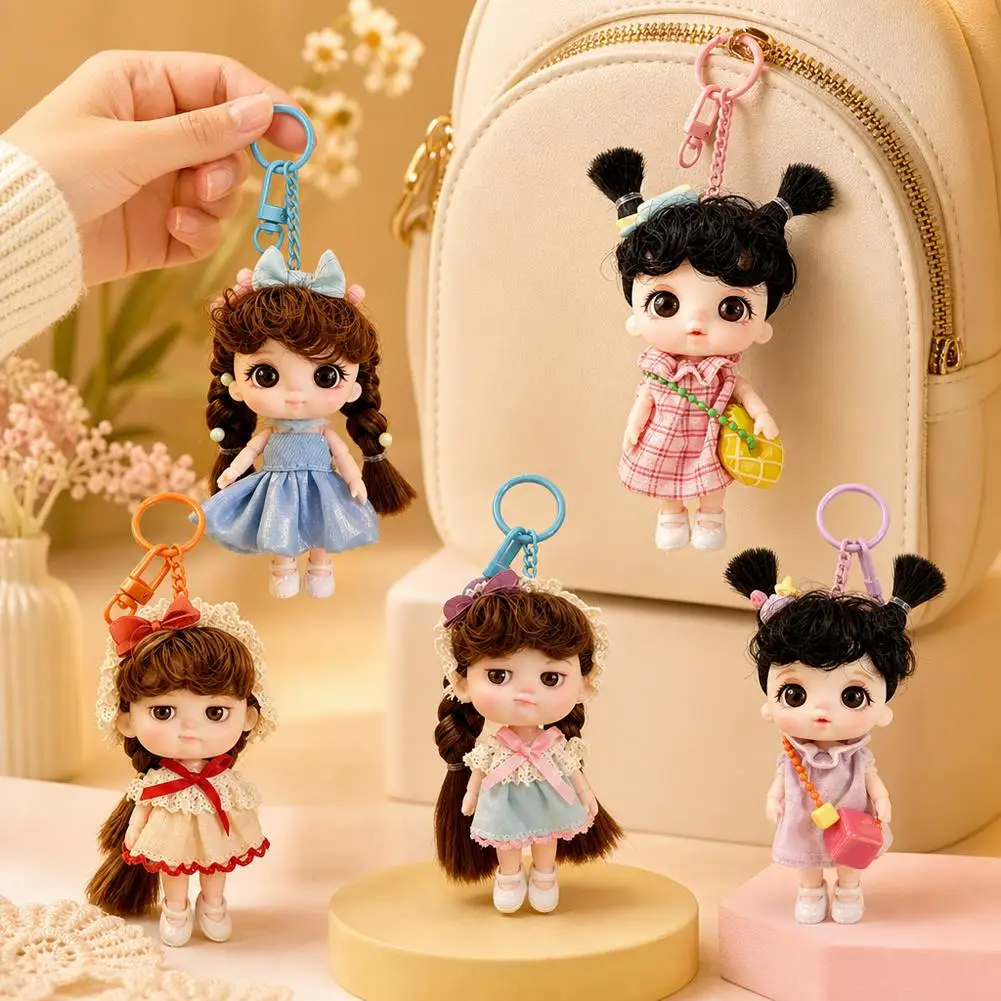Cute 10cm Doll Keychain Bag Pendant for Bjd Doll Dolls for Girls Mini Dolls Mobile phone Decoration