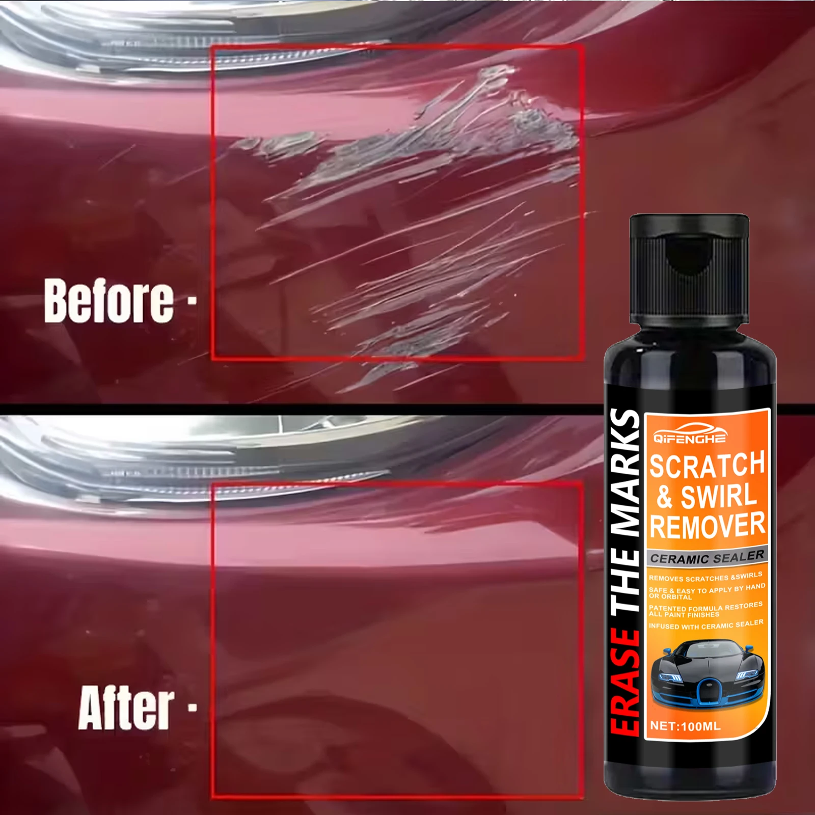 مجموعة معجون إصلاح الخدوش من الطين للسيارات - شمع خدش السيارة ومزيل دوامة نانو لإصلاح الخدوش العميق، ودقة سطح الطلاء