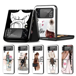 Girl Boss Female Coffee Z Flip 7 Phnoe Case For Samsung Z Flip 6 5 4 3 5G Galaxy ZFlip7 ZFlip4 ZFlip5 ZFlip6 ZFlip3 Phone Cover