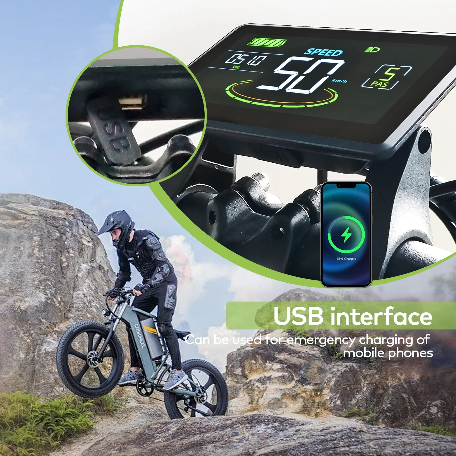 كمبيوتر دراجة H6c مع شاشة ليد كبيرة ، عداد المسافات ، مقاومة للماء ، عداد المسافات ، دراجة ، ملحقات الدراجة الإلكترونية