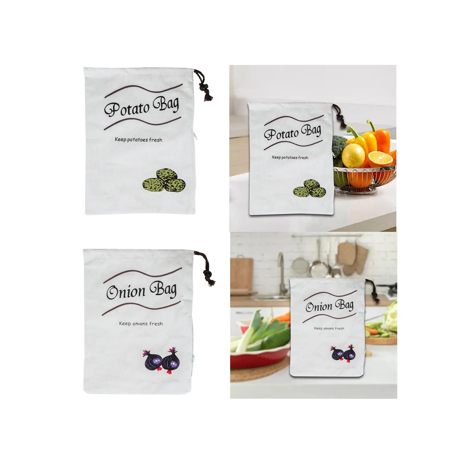 Vegetable Bag Practical Portable Reusable Vegetable Storage Canvas Food Storage Bag for Cafe Banquet Bakery Housewarming Kitchen