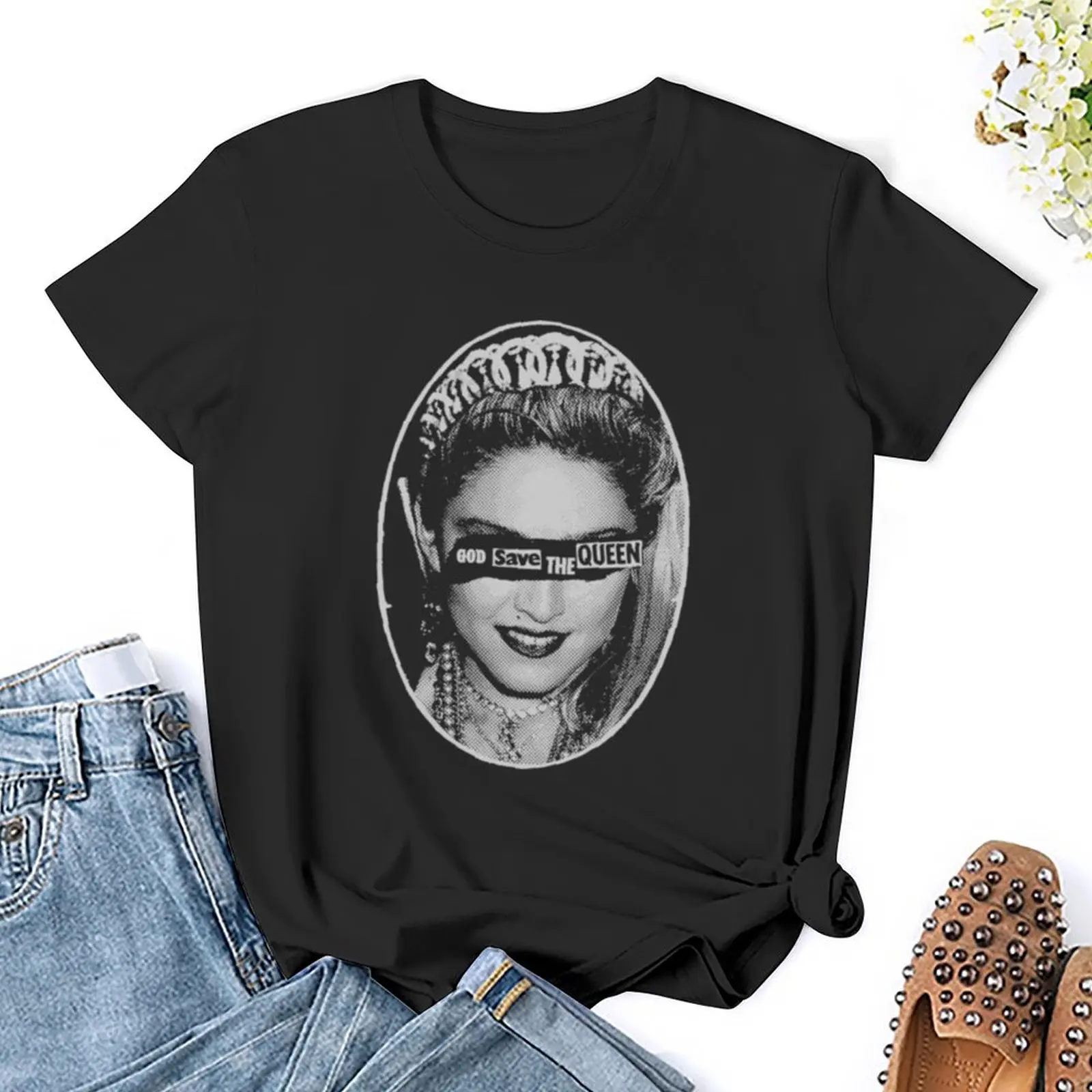 Madonna Pop Art 80s Era T-shirt para mulheres, roupas estéticas, roupas vintage, roupas hippie