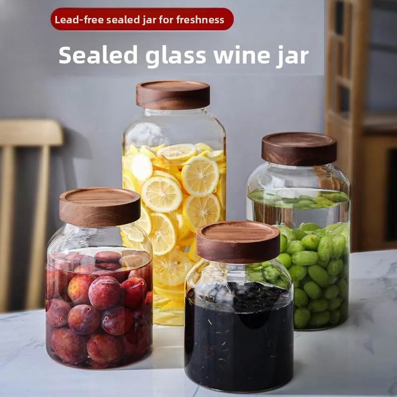 Botella de Vidrio para nento Sellada, Barril de Vino de Frutas Fermentadas de Lichi y Ciruela, Venta Directa, Jarra ...