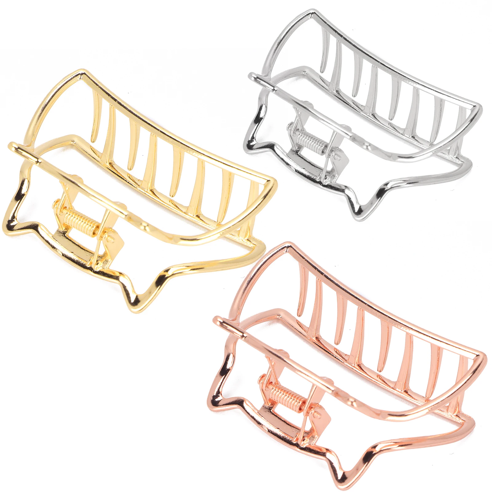 مشبك الشعر المشابك مشبك شعر مقاطع معدنية قوية عقد نونسليب القط شكل الفك مقاطع ماسك الشعر للنساء الفك مقاطع ماسك الشعر