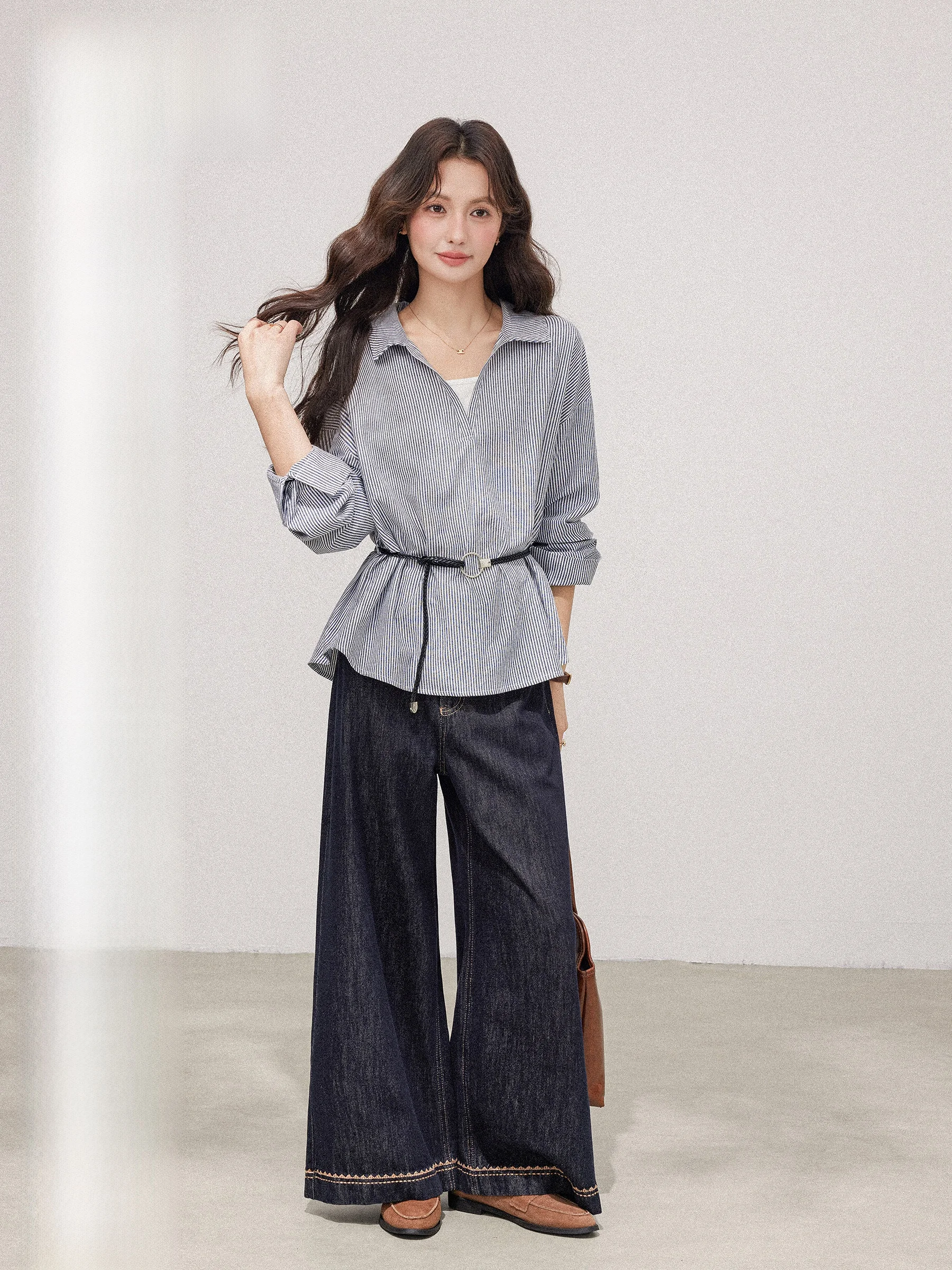 

Chang Dou Dou 2022, женский комплект из двух предметов Ne irt, корейский комплект, ранняя осень, длинные брюки с высокой талией, поездка на работу, мода