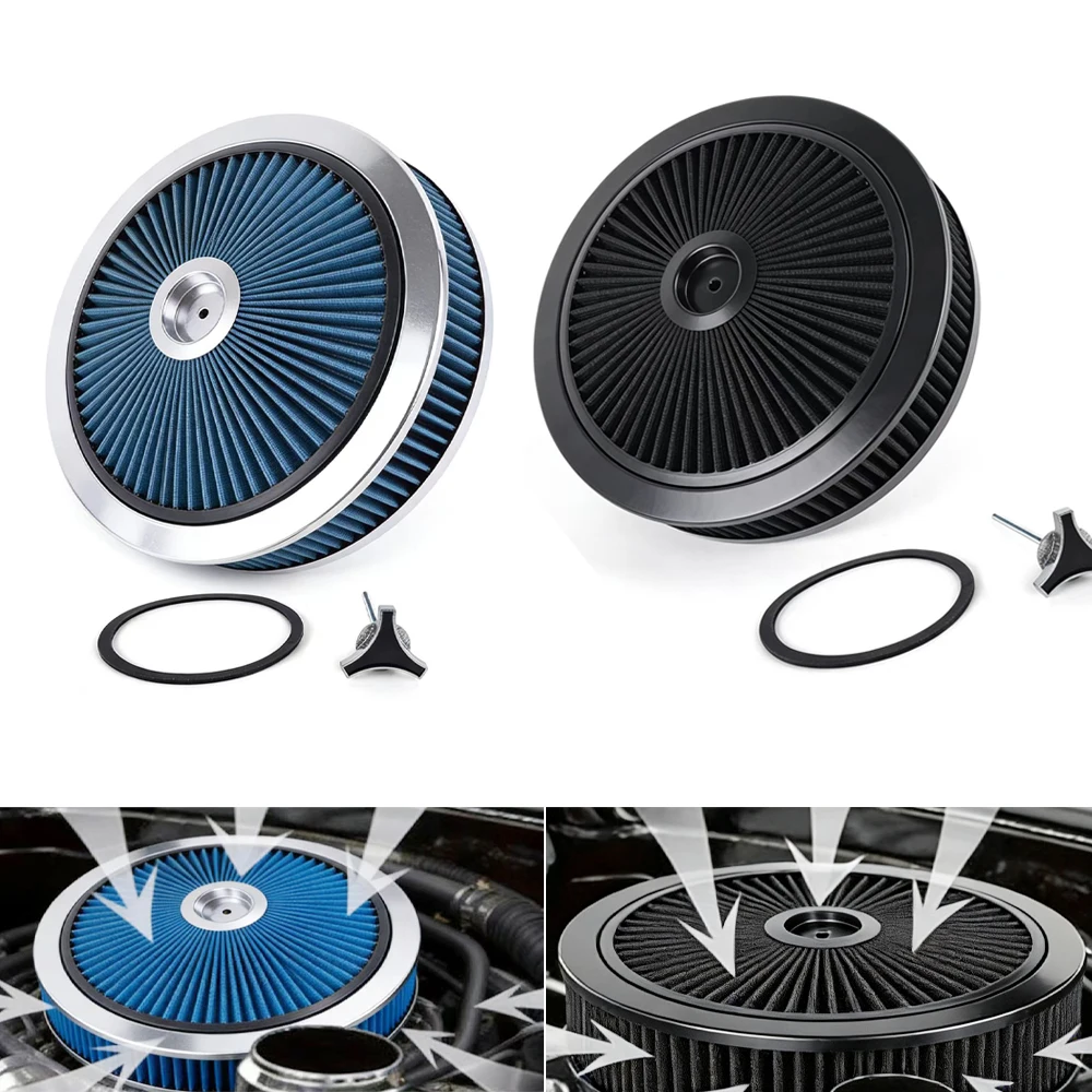 

Круглый воздушный фильтр Super Flow Thru 14 x 3 дюйма, моющийся, для карбюратора с горловиной 5-1/8 дюйма