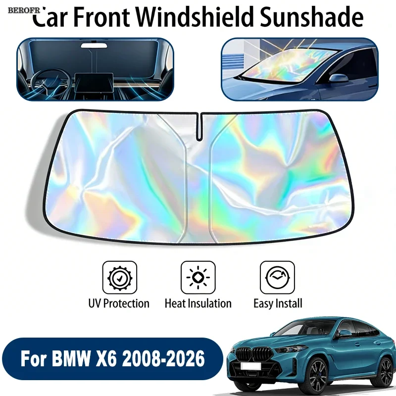Windshield Sun Shade For BMW X6 2008-2026 Foldable UV Reflective Front Window Sun Protection Cover Accessories