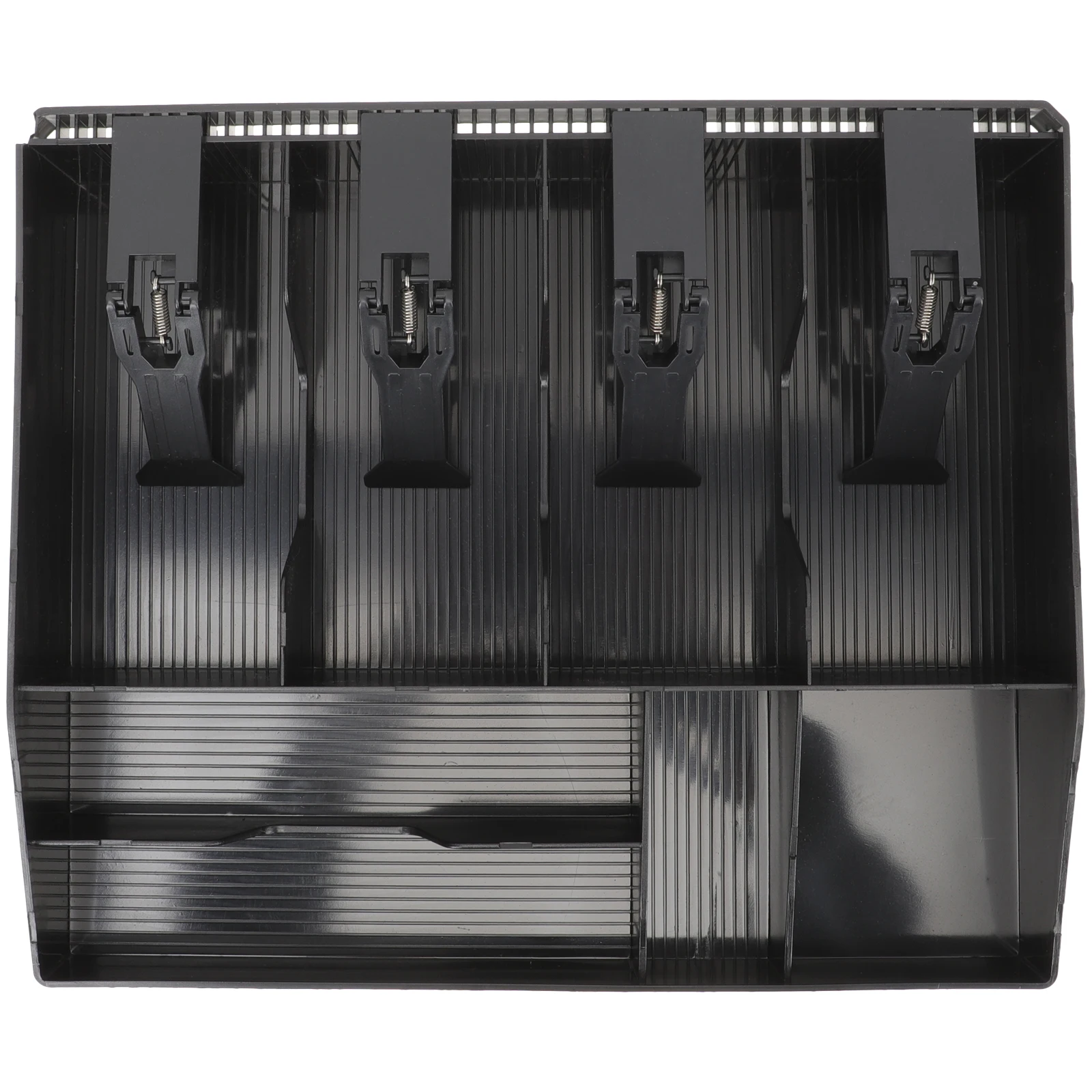 

Multi-Grid Drawer Tray Acrylic Money Storage Case Iron Clip Foldable Register Insert Supermarket Home Use Organizer Cash Till