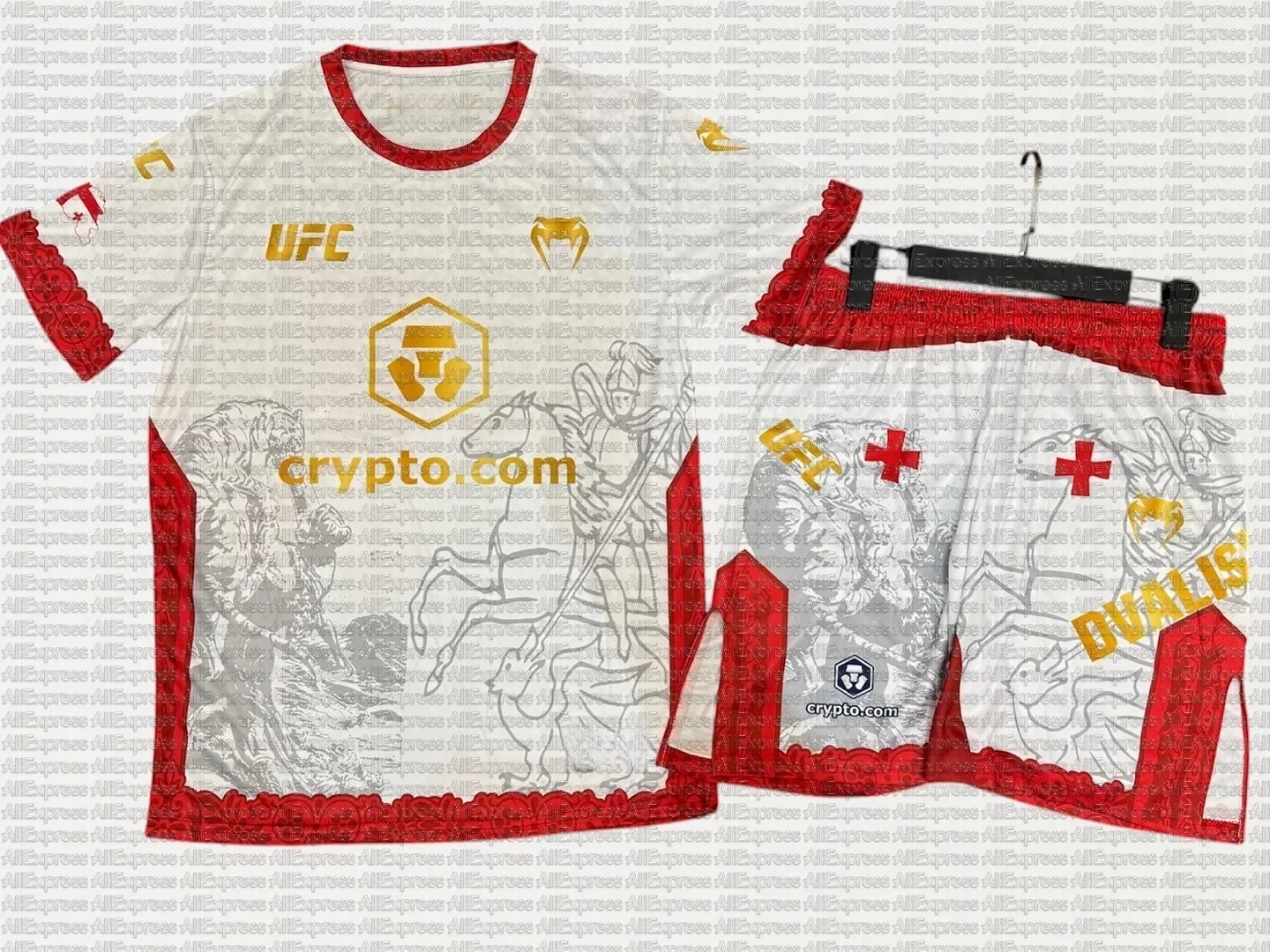 

Men's UFC Bullfighter Merab Dvalishvili Boxing Event Tee And Shorts Set Breathable Sweat-Absorbing Workout Jersey Outfit