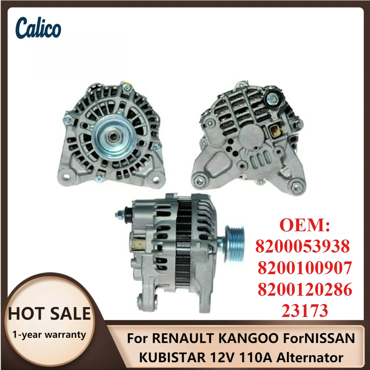 

Exclusive Production Suitable for RENAULT KANGOO ForNISSAN KUBISTAR 12V 110A Alternator 8200053938 8200100907 8200120286 23173