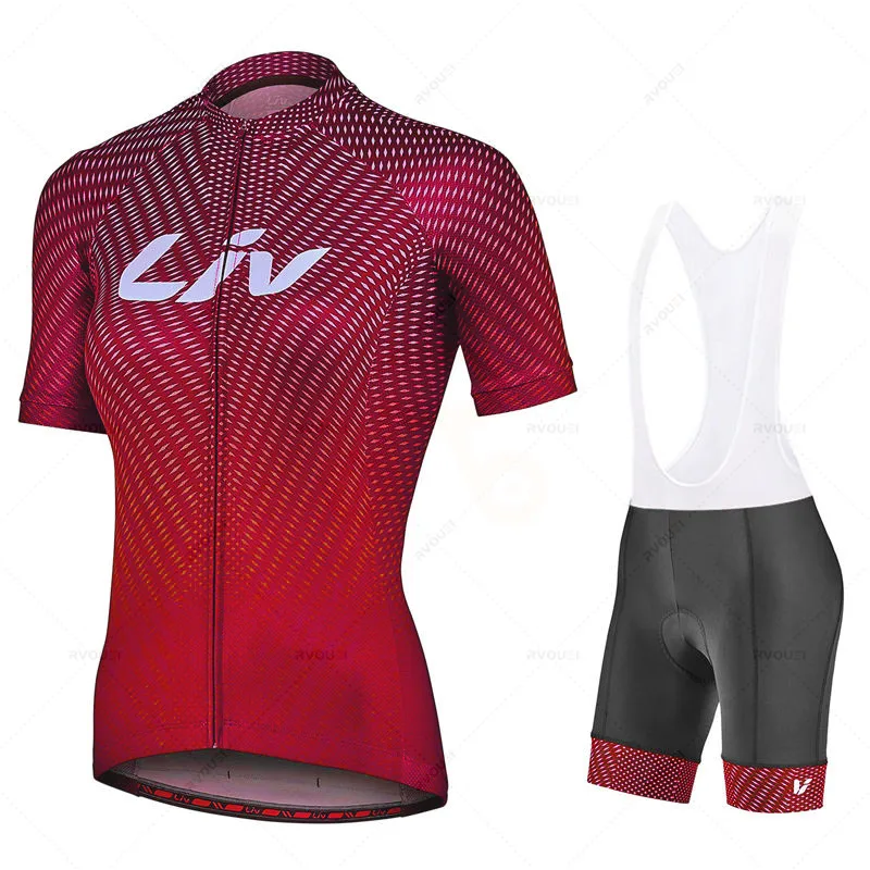 Women Summer Lycra Cycling Clothing LIV 2022 Road Bike Jersey Set BIB Gel Shorts Sport Suit Female Bicycle Clothes MTB Dress Kit