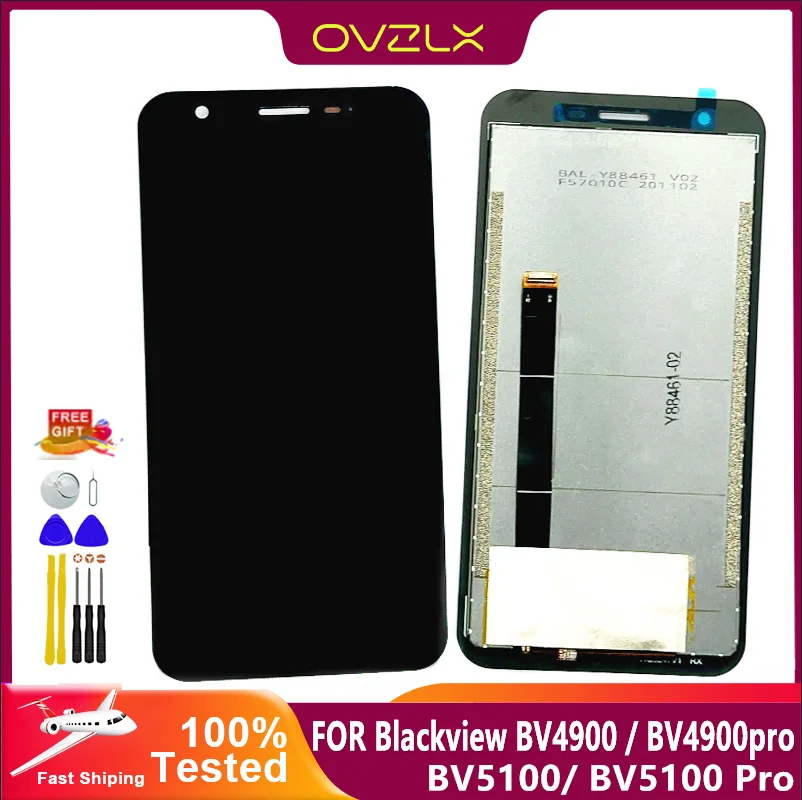 จอแสดงผล LCD ของแท้ใหม่สำหรับแบล็ควิว BV4900 BV4900โปร BV5100 BV 4900S พร้อมชุดประกอบดิจิไทเซอร์แบบสัมผัสหน้าจอ + เครื่องมือ