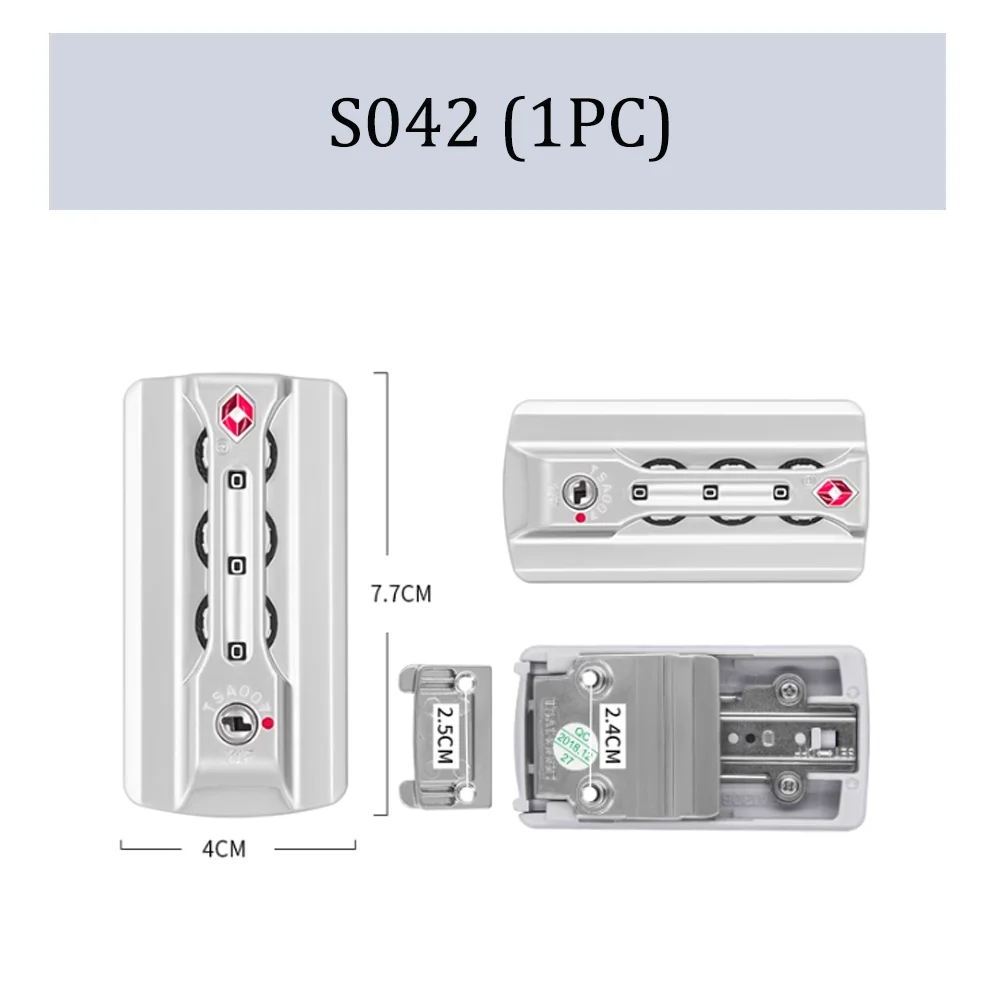 Travel Luggage S041 TSA007 Customs lock Aluminum frame luggage accessories Fixed combination lock luggage anti-theft latch lock