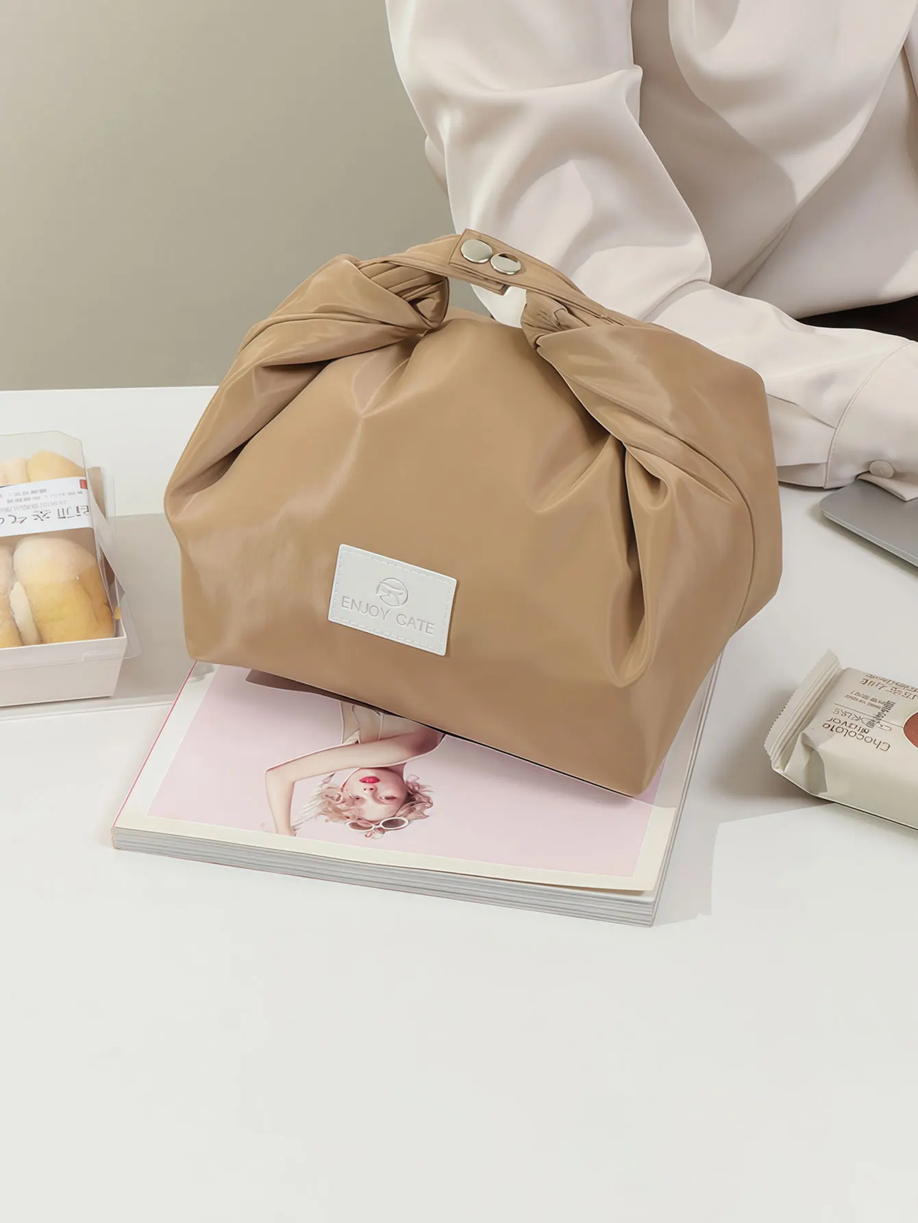 1PC  New lunch box tote bag, waterproof insulation bag, portable, large capacity, office worker, student lunch box, bento bag