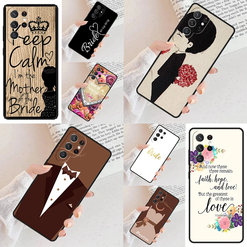 Personalised Wedding Mrs To Be Bride Phone Case For Samsung Galaxy S24 S23 S22 S21 Ultra S10 Note 10 Pro S20 Plus FE S9 S8 Cover