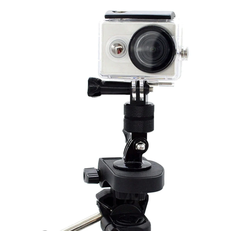 Adaptateur de Bras Pivotant à Percussion Rotative, Résistant à 360, pour Appareil Photo Gopro Fore3 3 + 4, Noir et CNC, Mini Trépied en Alliage d'Aluminium