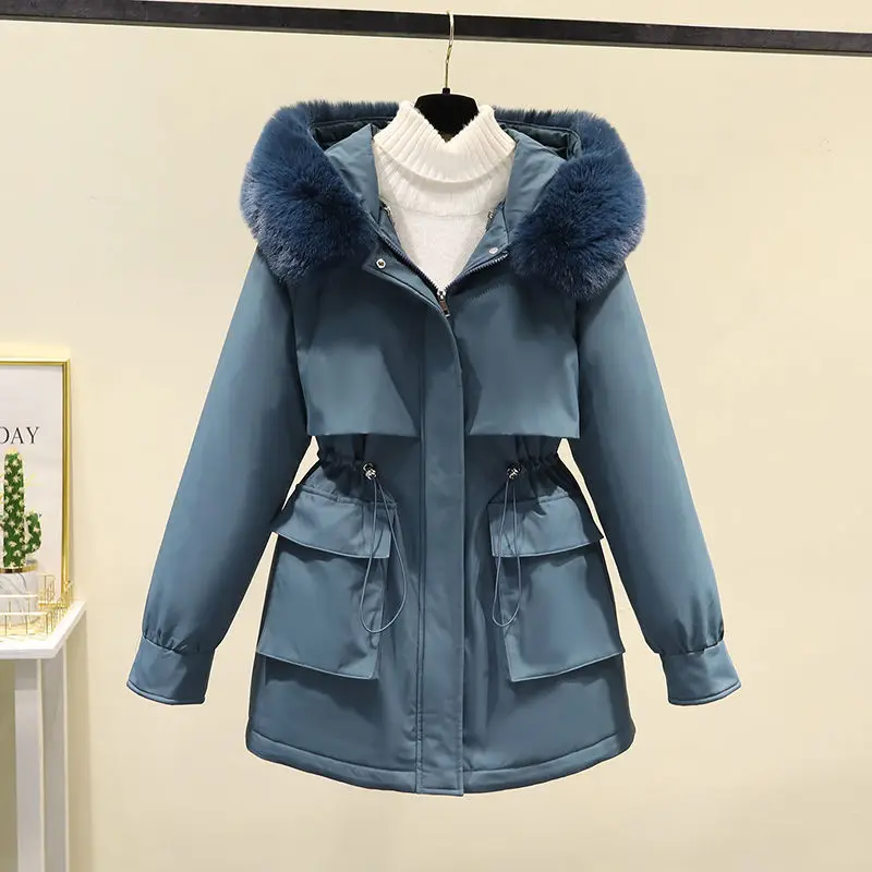 DeCoat Three Wear Windbreaker Workwear New Winter Style Parka Women\'s Mid Length Cotton Coat Windbreaker Coat M23