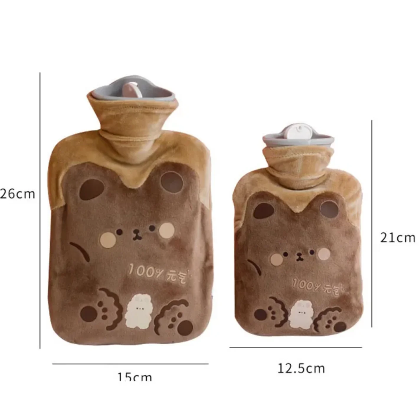 500/1000ml Cartoon Winter Large Warmer Hot Water Bag for Period Pain Menstrual Heater Plush Hand Warmer Guatero Bottle Christmas