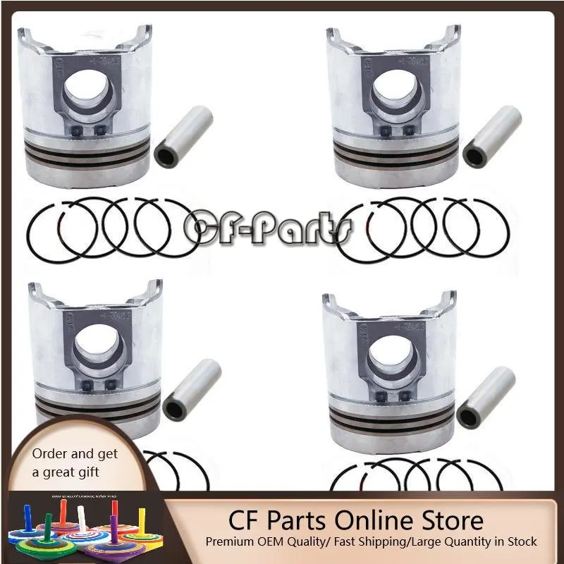 

New 4 Sets STD Piston Kit With Ring 8N3102 Fit For Caterpillar 3304 Engine 120.65MM