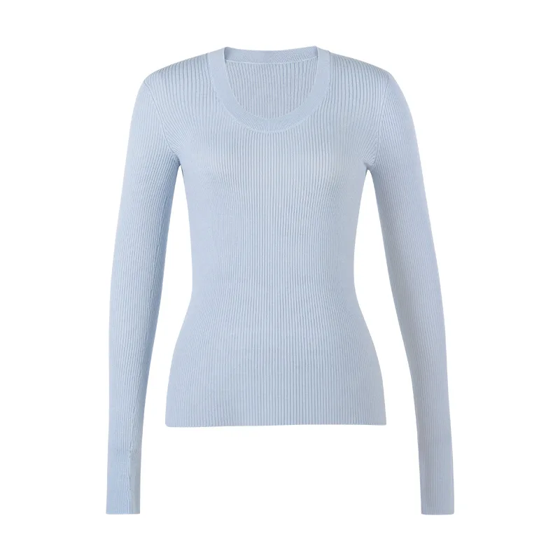 Slim Fit Base Strick pullover Vielseitiges Slim Fit Sweater Top für Frauen