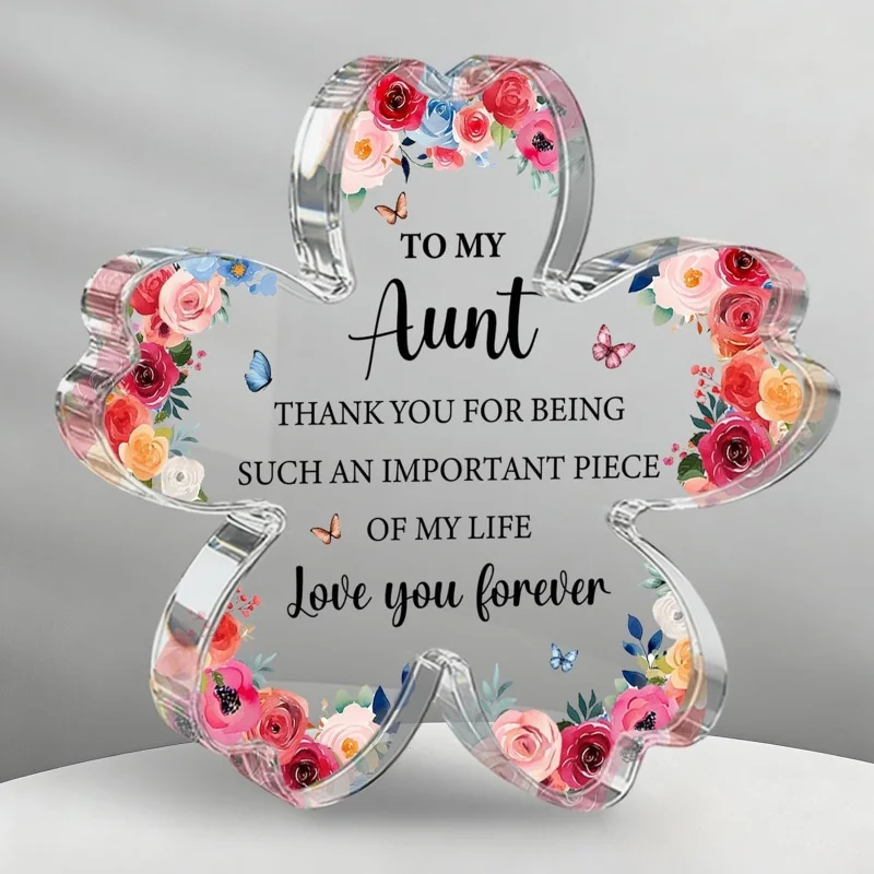 Acrylic Flower Plaque Gift For Aunt To My Aunt Desktop Decor Keepsake Birthday Christmas Gift For Auntie