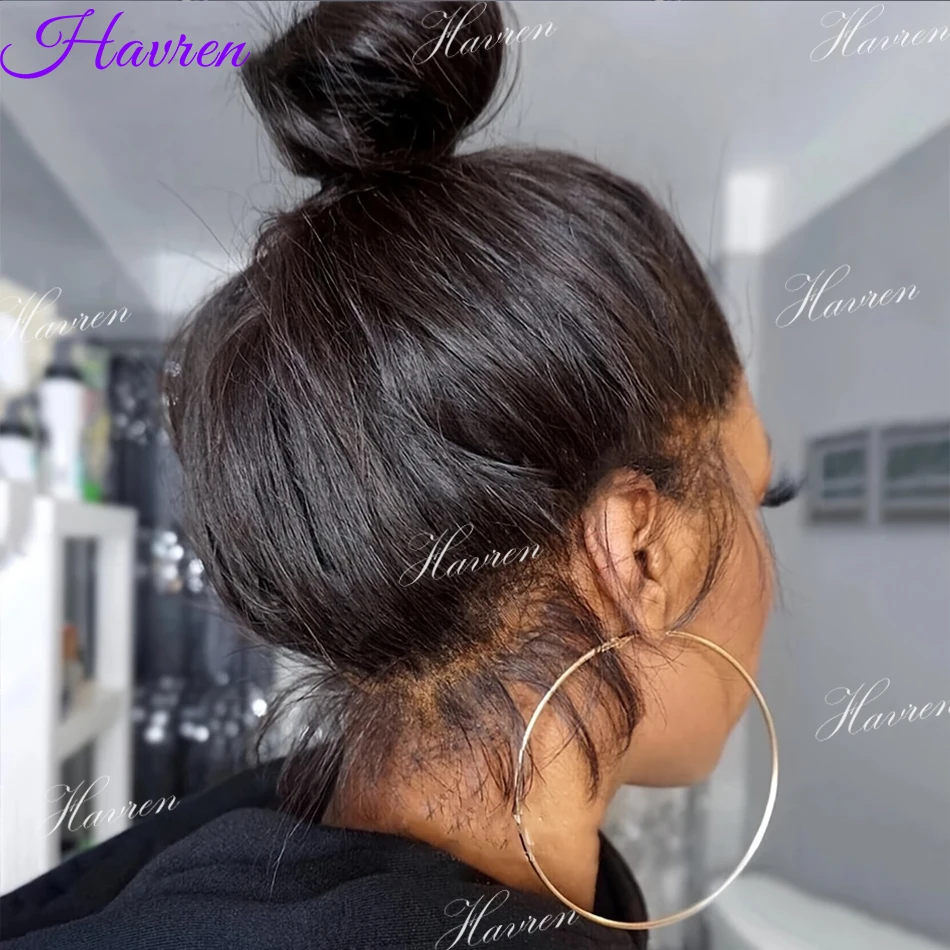 

Невидимый парик 360 HD Full Lace из 100% натуральных волос, плотность 200%, парик с фронтальной шнуровкой 360, прямые волосы, без клея, для женщин