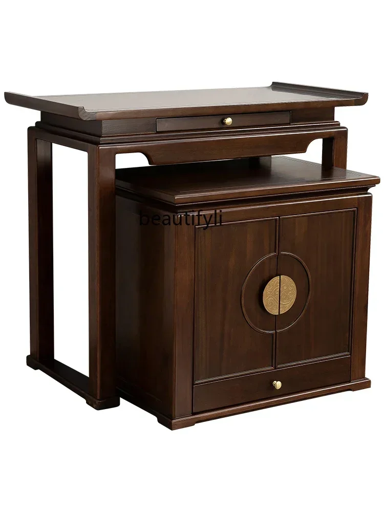 

lt New Chinese-style solid wood supply table Guan Gong supply table Household entrance Buddha table Simple vertical cabinet