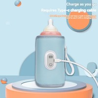 Digital Baby Bottle Warmer 5 Levels LED Display Milk Bottle Insulation Cover Type-C Heating Bottle Thermal Heater Infants