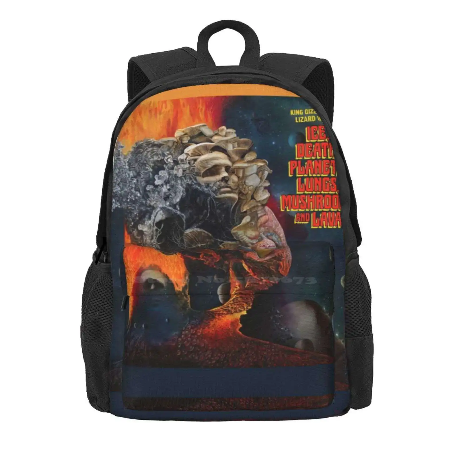 Ice, Death, Planets, Lungs, Mushrooms And Lava By King Gizzard And The Lizard Wizard Hot Sale Schoolbag Backpack Fashion Bags