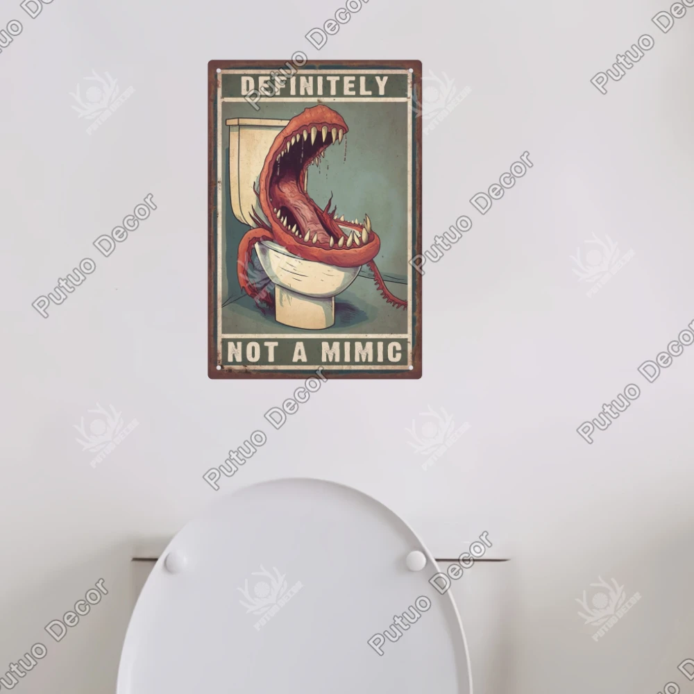 Putuo Decor 1szt Vintage Metal Tin Sign, Wall Art Decor for Home Farmhouse Bathroom Washroom Toilet, 7.8 X 11.8 Inches Gifts — zdjęcie 7